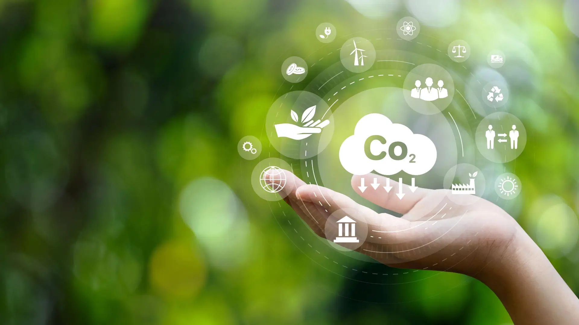 CO2 runter Hand